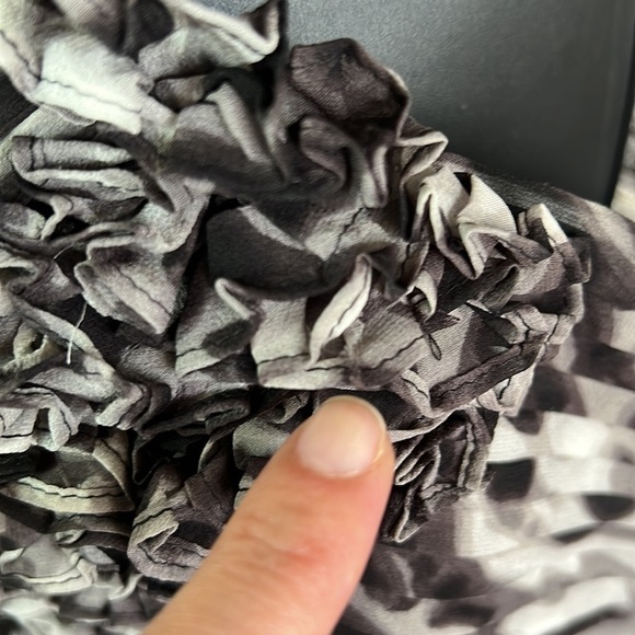 BCBGMAXAZRIA Black/Grey One Shoulder Silk Tulip Dress Size8 - Picture 16 of 16